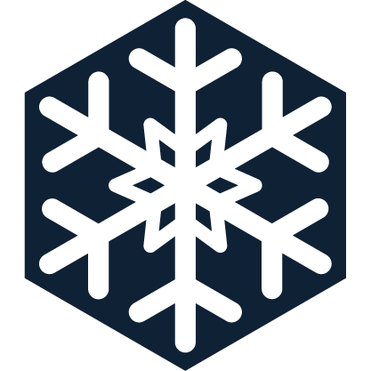 A dark blue snowflake vector image with a transparent background so that the color of the underlying states will show through.